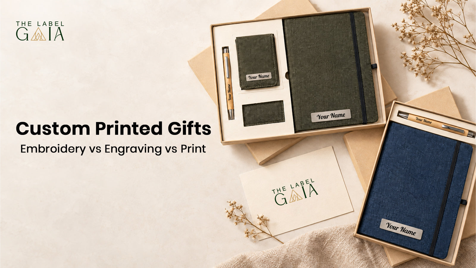 Personalised hemp gifts from The Label Gaia for custom branding