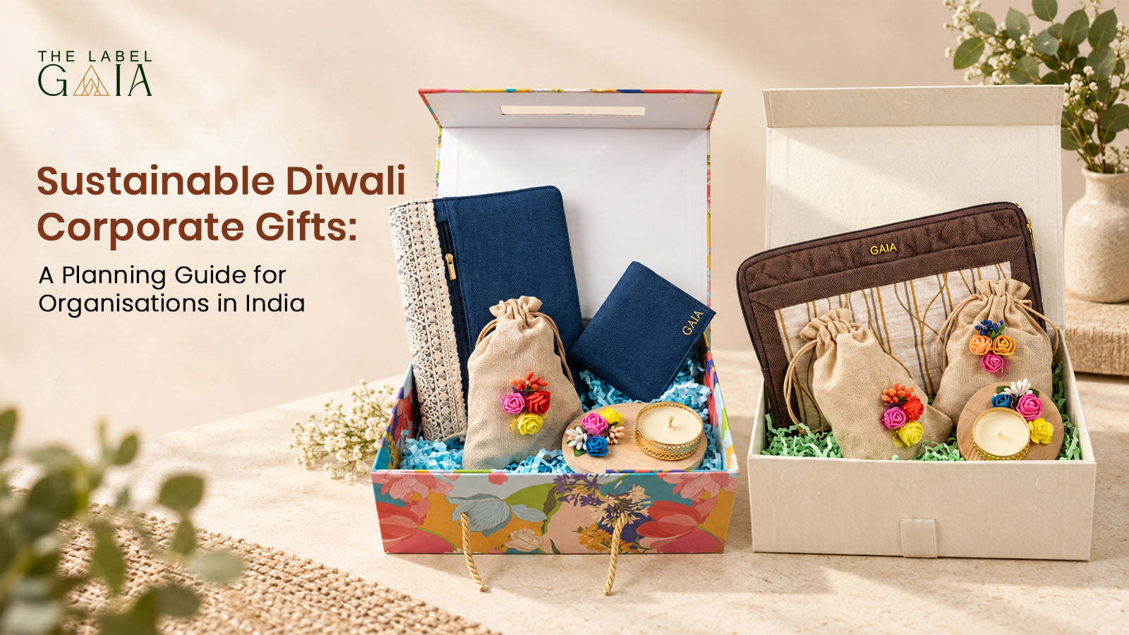 Sustainable hemp Diwali corporate gifts from The Label Gaia