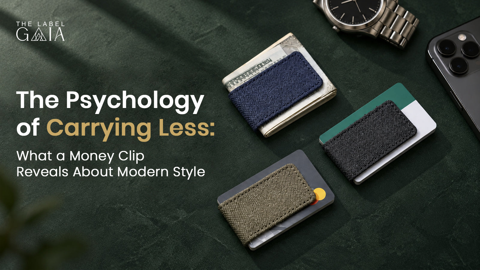 Hemp money clip from The Label Gaia for slim everyday carry