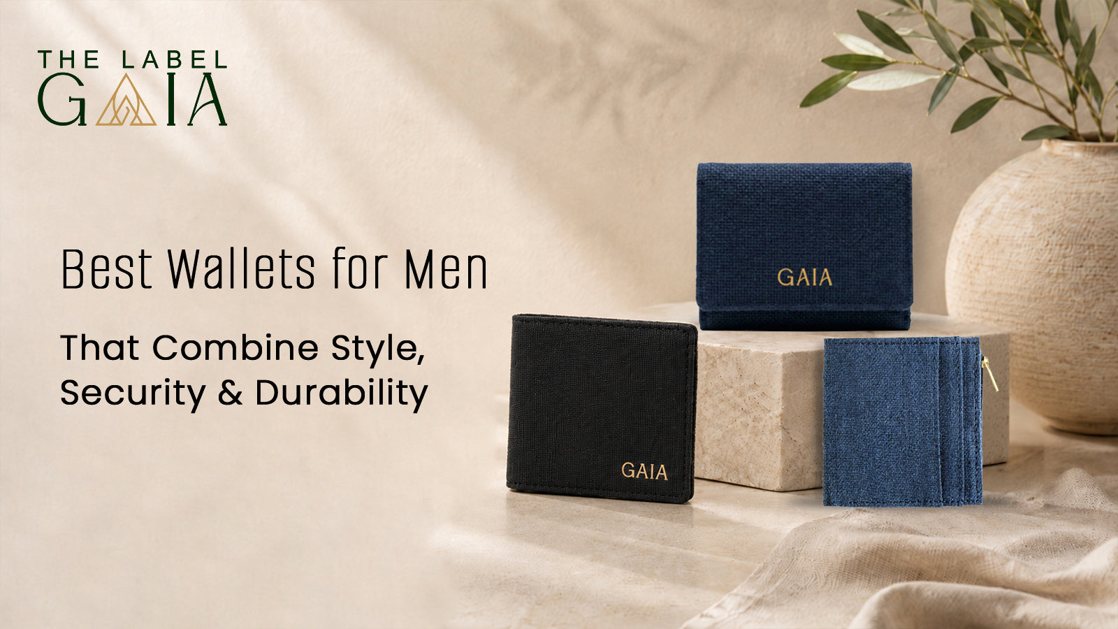Hemp bifold wallets and card holders for men from The Label Gaia