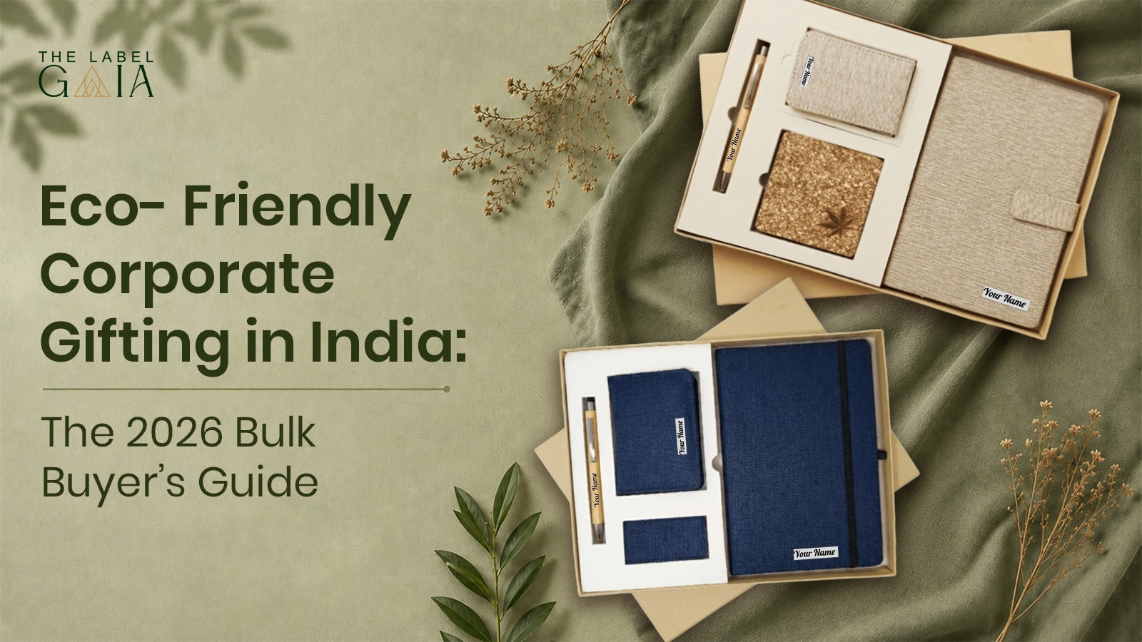 Hemp corporate gifting range with personalised diaries, laptop sleeves and accessories