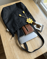 Hemp Essential Tote Bag with Yellow Flower Charm