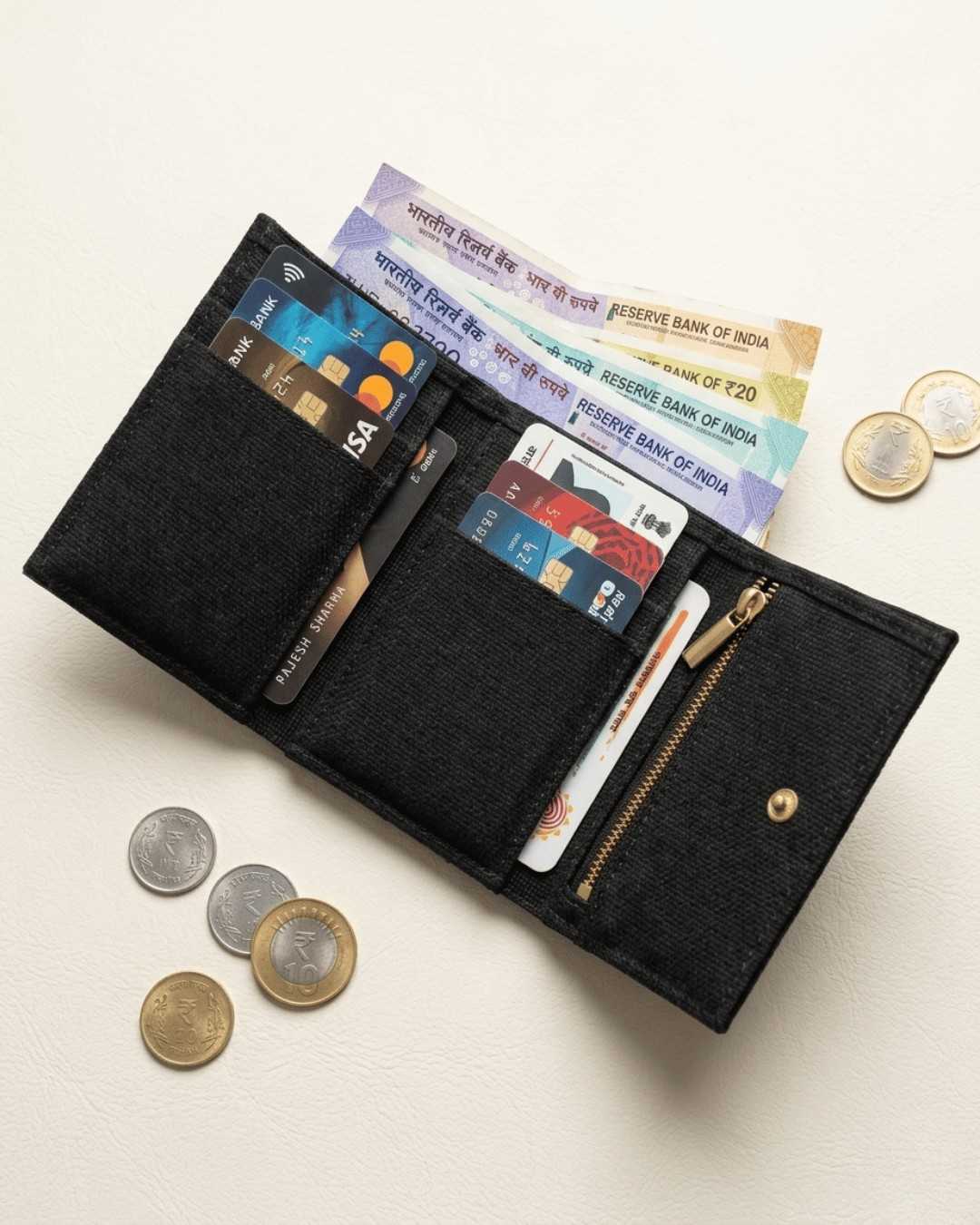 Hemp Plain Trifold Unisex Wallet