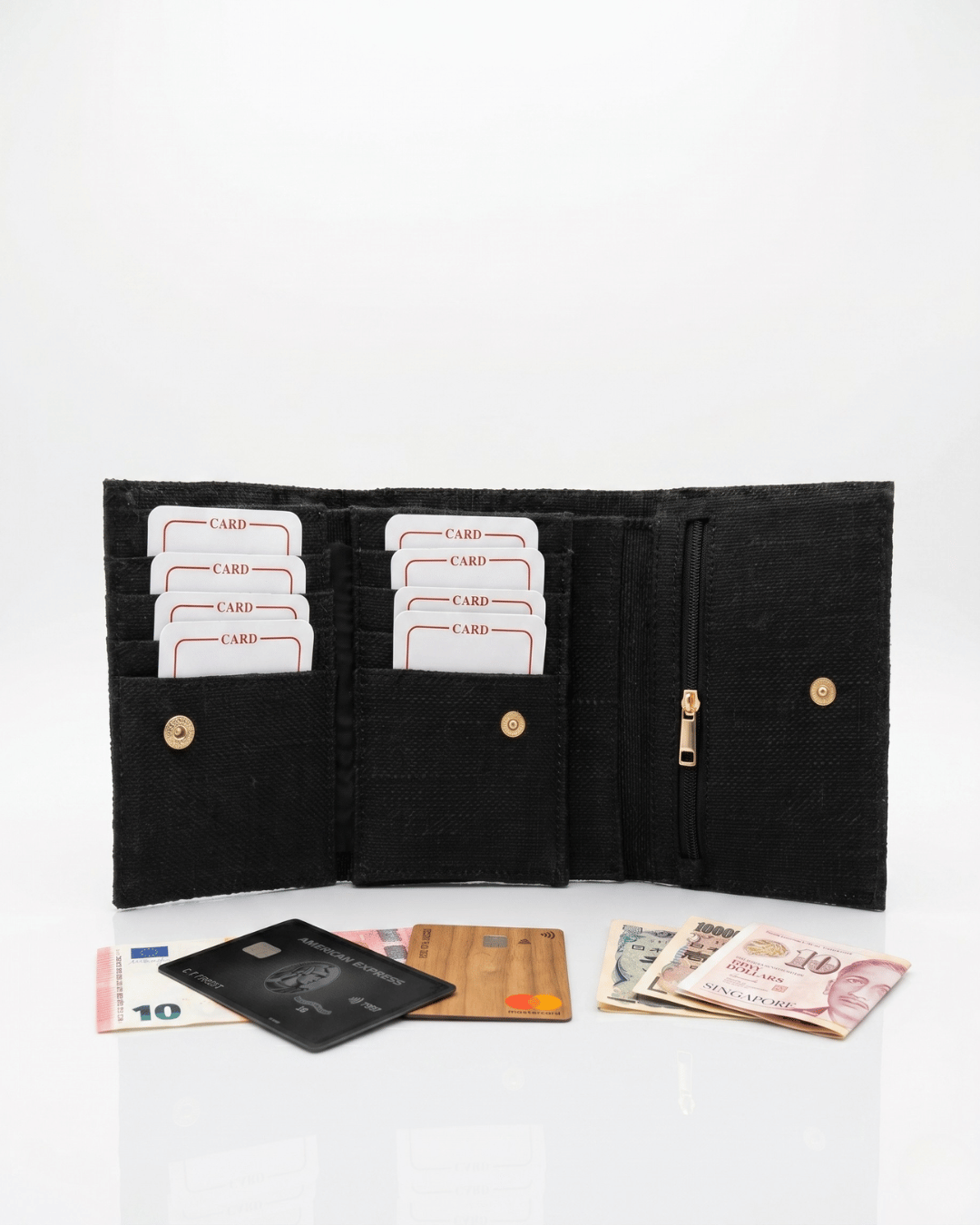 Hemp Plain 3 Fold Unisex Wallet