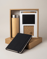 Sustainable Signature Gift Set 1 : Hemp Elastic Lock and Pen Loop Diary, Hemp Horizontal Card Holder, Hemp Coaster, Bamboo Bottle& Bamboo Pen