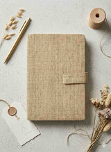 Hemp A5 Notebook Diary with Button Flap Closure