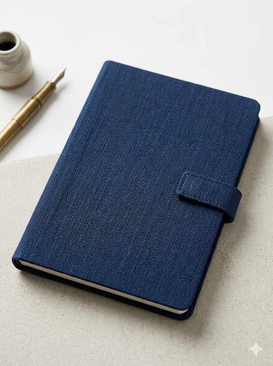 Hemp A5 Notebook Diary with Button Flap Closure