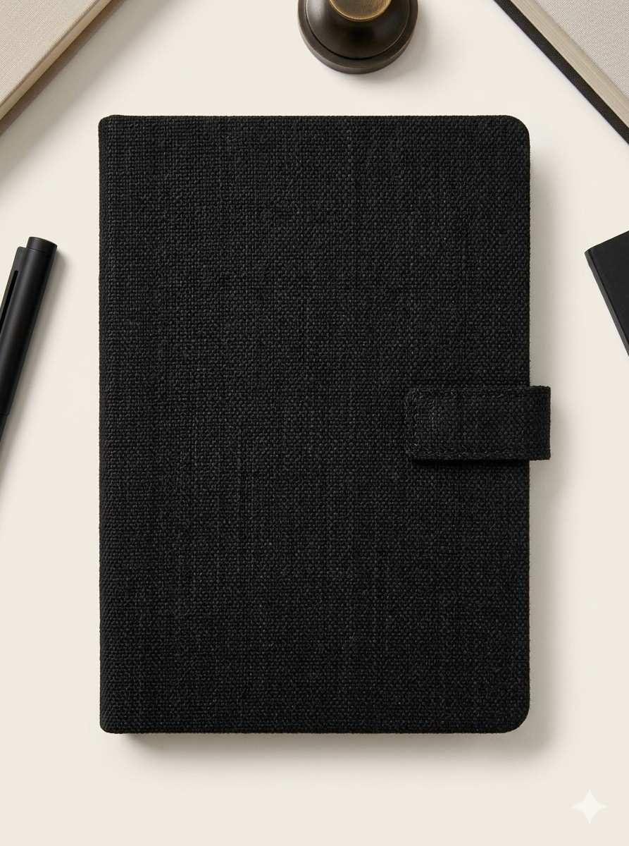 Hemp A5 Notebook Diary with Button Flap Closure