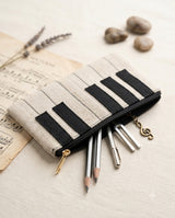 Hemp Piano Key Zippered Pouch