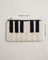 Hemp Piano Key Zippered Pouch
