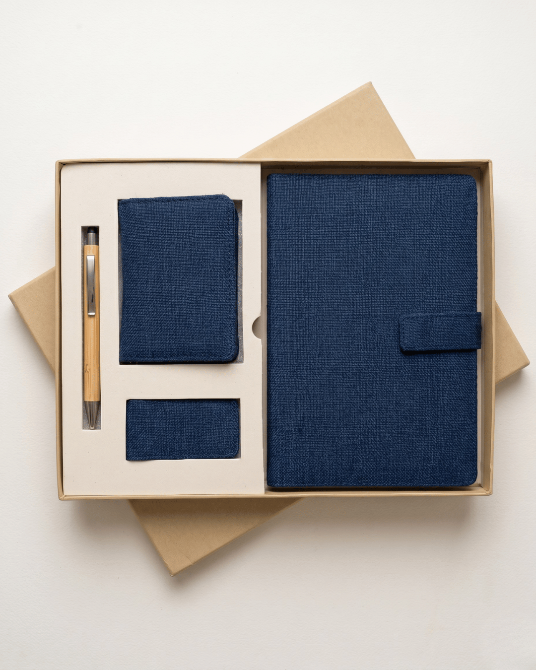 The Executive Hamper 1: Button Flap closure Diary, Horizontal Card Holder, Money Clip, Pen