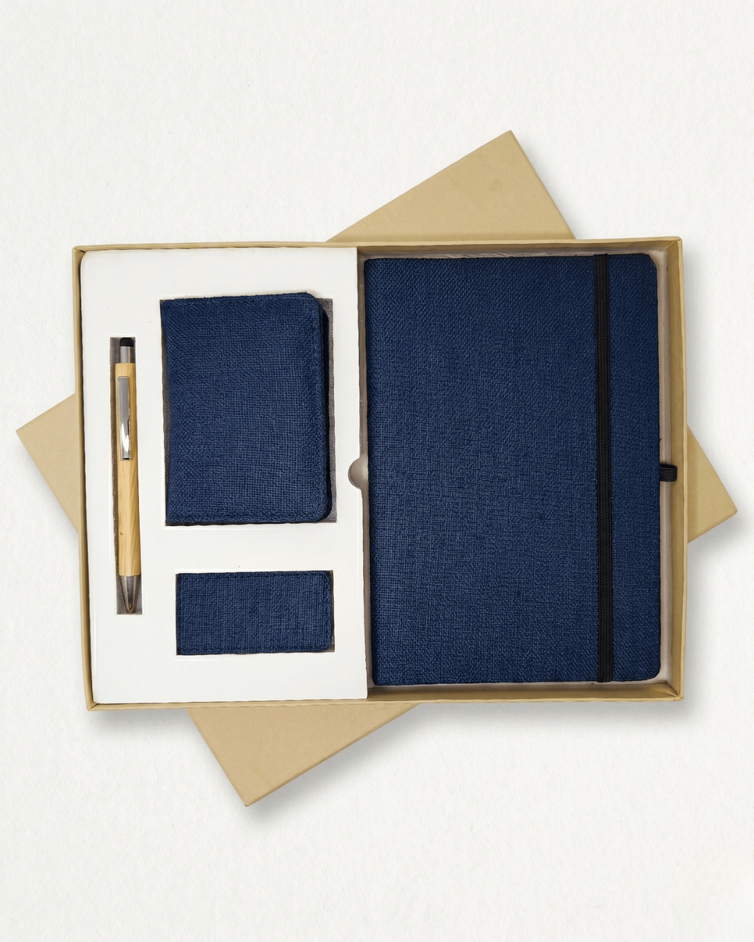 The Executive Gift Set 1 : Hemp Diary with Elastic Loop, Money Clip, Horizontal Card Holder & Pen