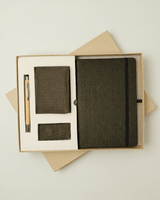 The Executive Gift Set 1 : Hemp Diary with Elastic Loop, Money Clip, Horizontal Card Holder & Pen