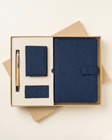 The Executive Hamper : Hemp Diary with Button Flap Closure, Vertical Card Holder, Money clip & Pen