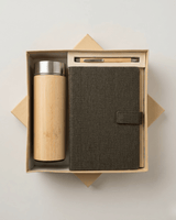 Premium Hamper:Hemp Diary With Button Flap Closure, Pen & Bottle
