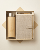 Premium Hamper:Hemp Diary With Button Flap Closure, Pen & Bottle