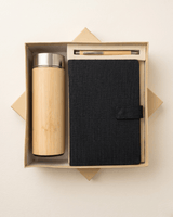 Premium Hamper:Hemp Diary With Button Flap Closure, Pen & Bottle