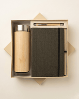 Premium Gift Set:Hemp Elastic loop Diary, Pen & Bottle