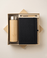 Premium Gift Set:Hemp Elastic loop Diary, Pen & Bottle