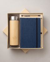 Premium Gift Set:Hemp Elastic loop Diary, Pen & Bottle
