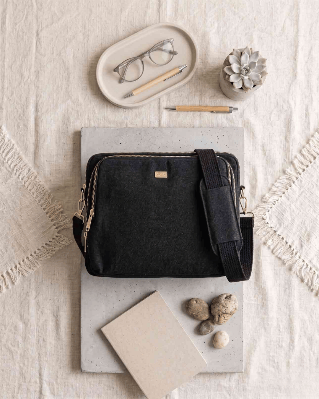 Premium Hemp Cross Body Laptop Messenger Bag