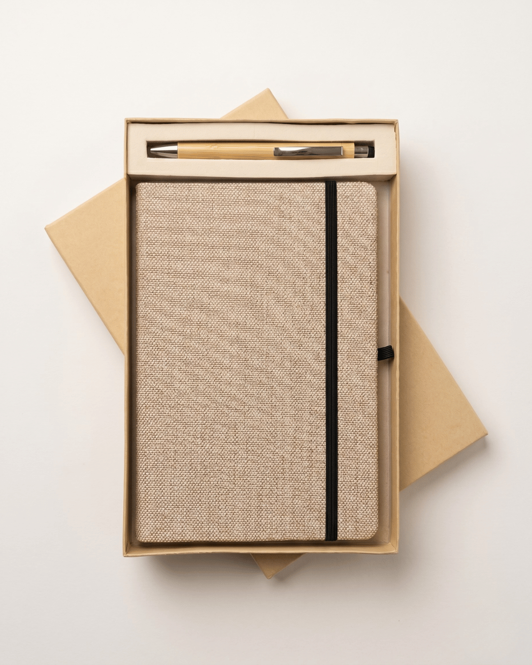 Eco Journal Gift Set: Hemp Diary with Elastic loop and Pen