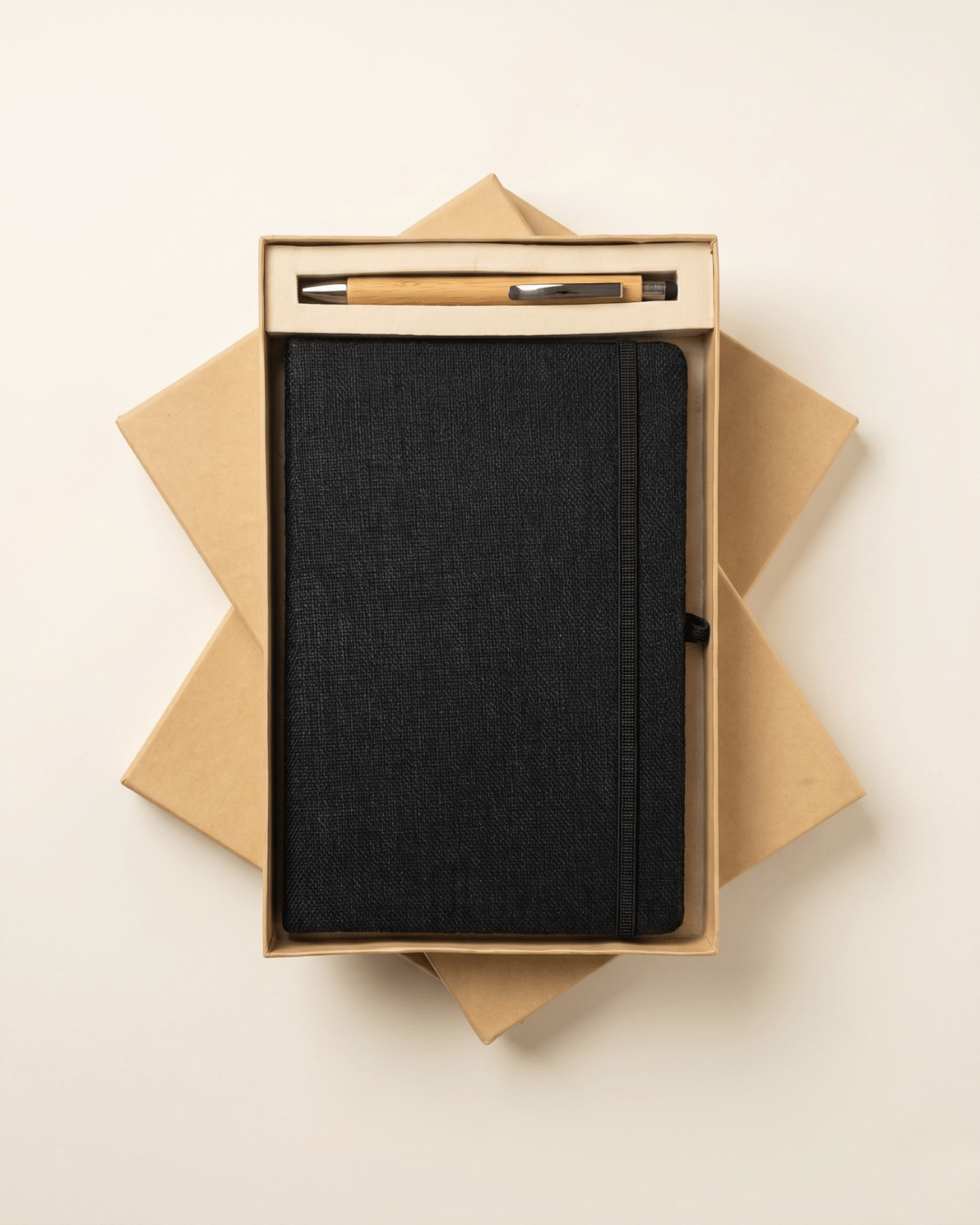 Eco Journal Gift Set: Hemp Diary with Elastic loop and Pen