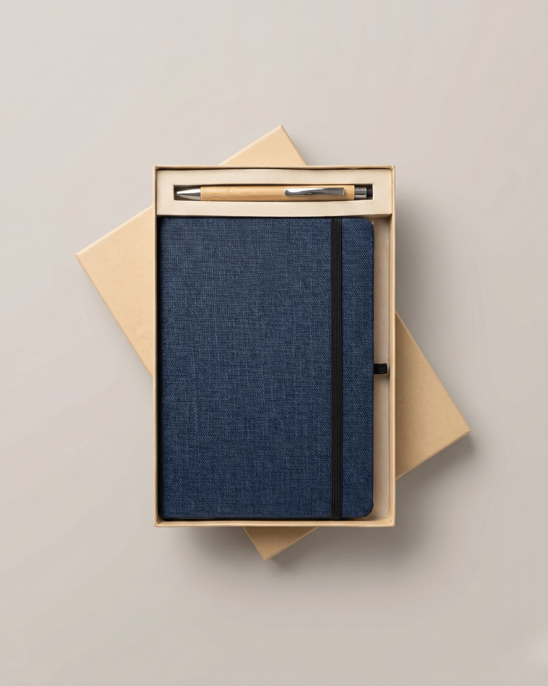 Eco Journal Gift Set: Hemp Diary with Elastic loop and Pen