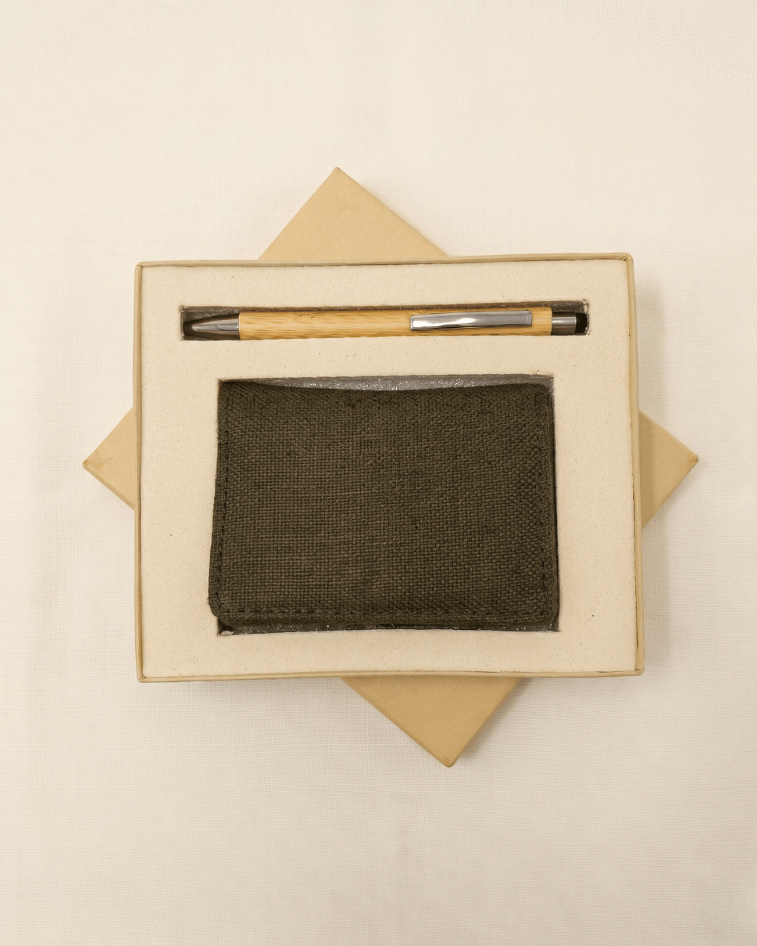 Sustainable Hemp Horizontal Card Holder & Pen Set