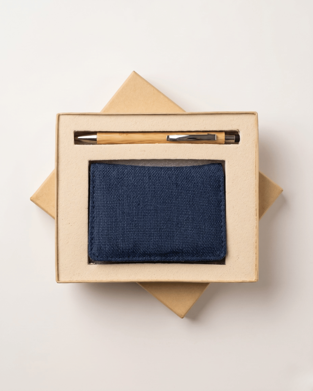 Sustainable Hemp Horizontal Card Holder & Pen Set