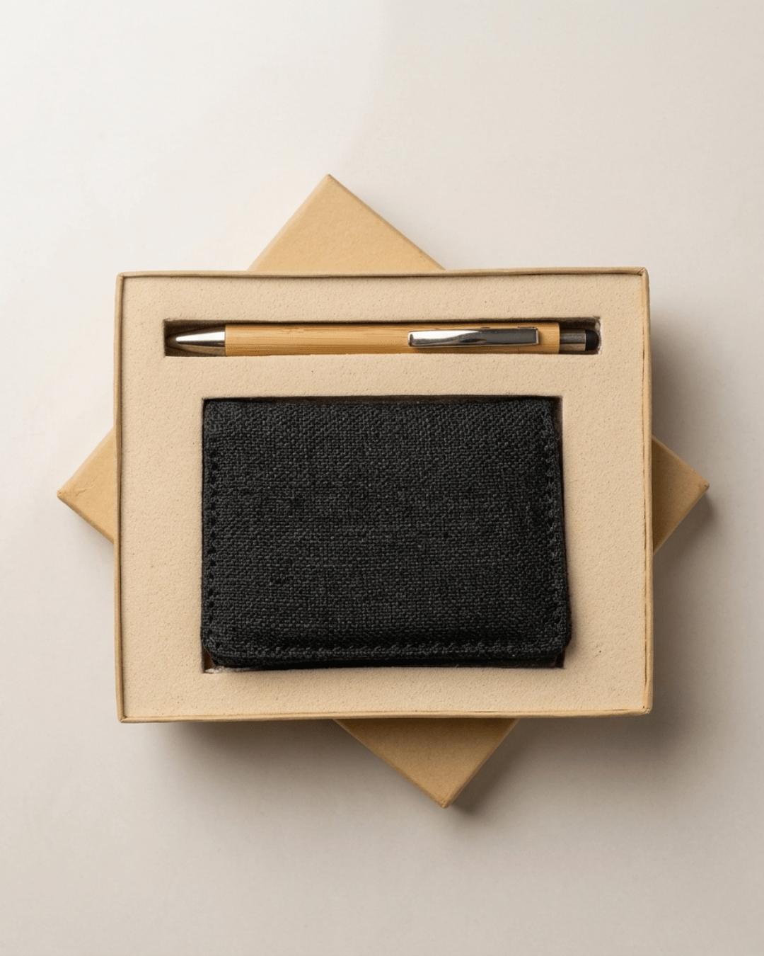 Sustainable Hemp Horizontal Card Holder & Pen Set