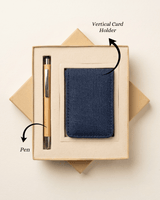 Sustainable Hemp Vertical Card Holder & Pen Set