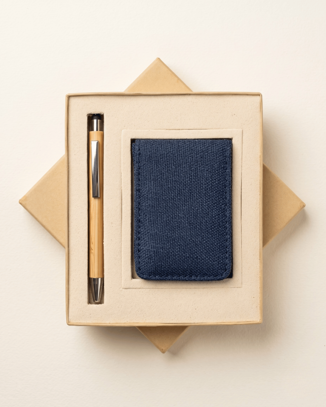Sustainable Hemp Vertical Card Holder & Pen Set