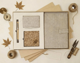 Sustainable Desk Hamper: Diary With Button Flap Closure, Vertical Card Holder, Coaster & Pen