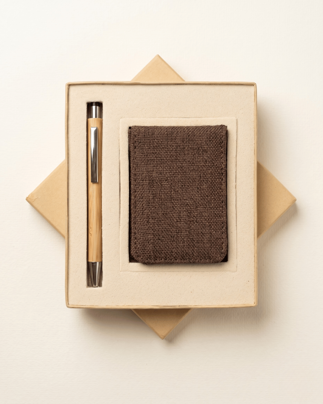 Sustainable Hemp Vertical Card Holder & Pen Set