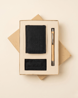 Eco Conscious Hamper: Hemp Vertical Card Holder, Hemp Money Clip & Pen