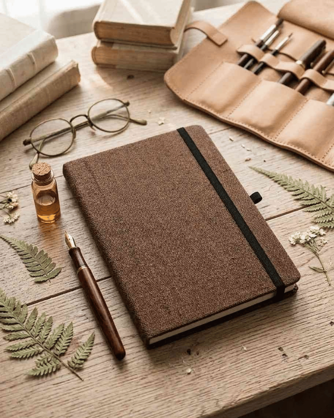 Hemp A5 Notebook Diary with Elastic Lock and Pen  Loop