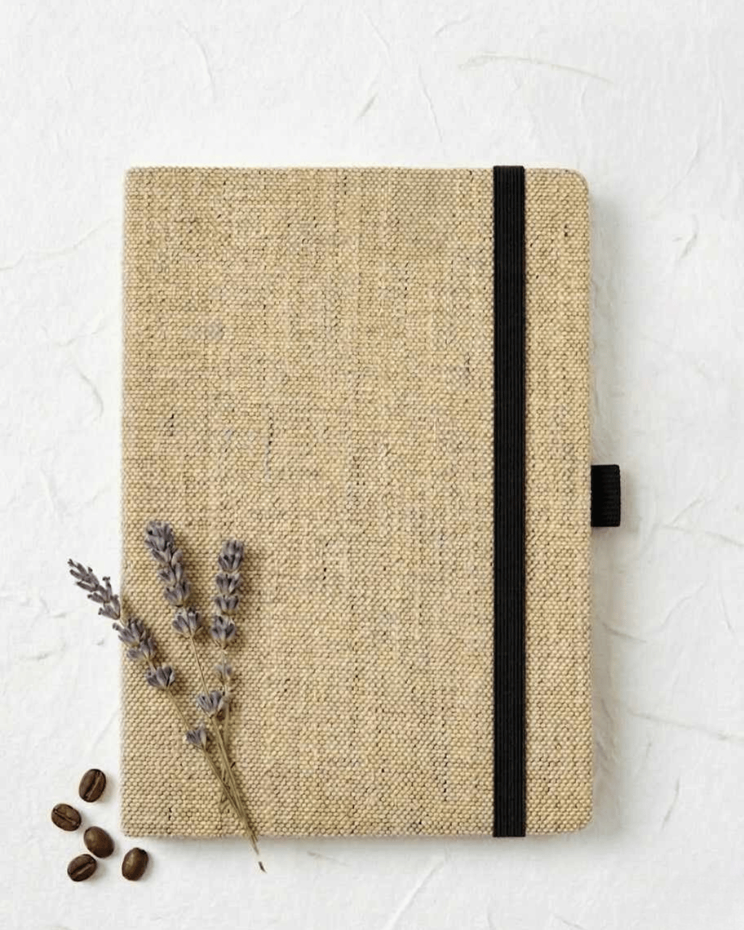 Hemp A5 Notebook Diary with Elastic Lock and Pen  Loop