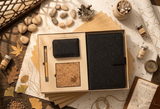 Sustainable Desk Hamper: Diary With Button Flap Closure, Vertical Card Holder, Coaster & Pen