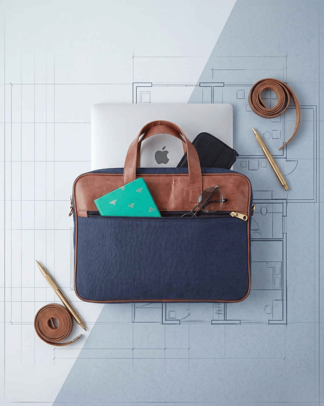 Hemp and PU Laptop Bag