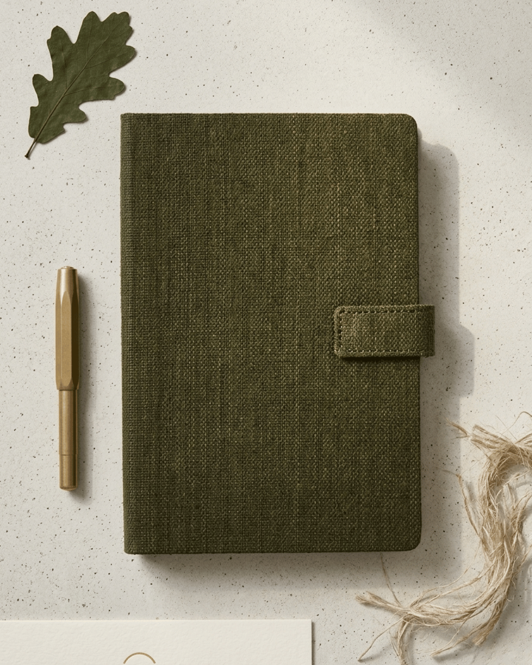 Hemp A5 Notebook Diary with Button Flap Closure