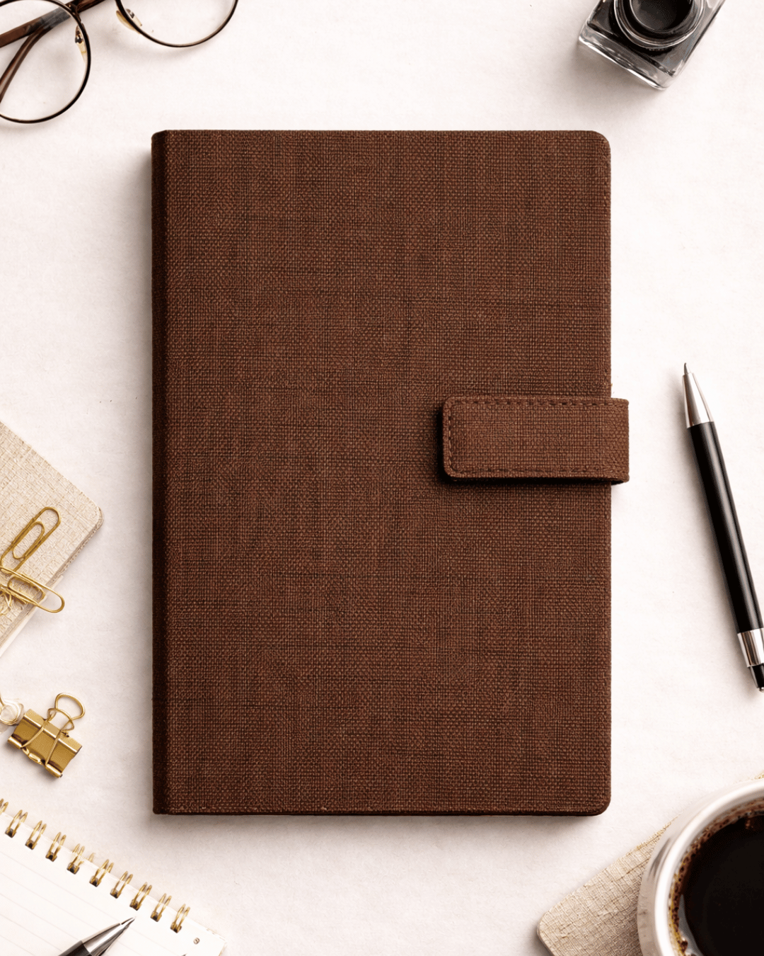 Hemp A5 Notebook Diary with Button Flap Closure