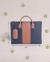 Hemp and PU Slim Laptop Bag