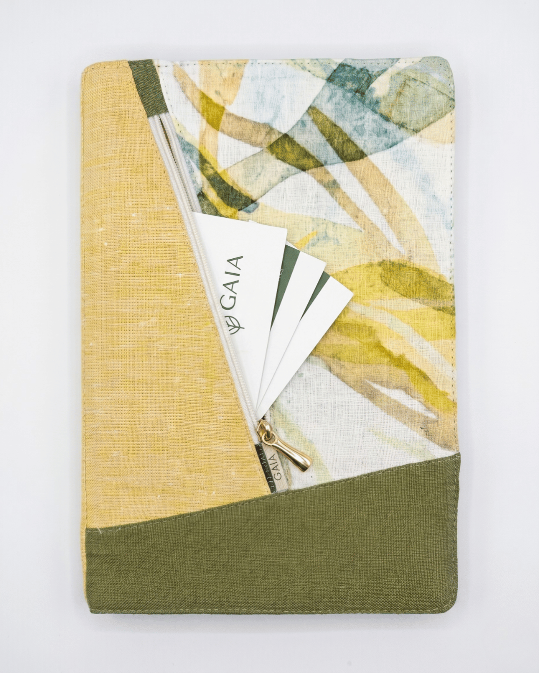 Hemp Botanical Diary Cover with Zipper Pocket image 2