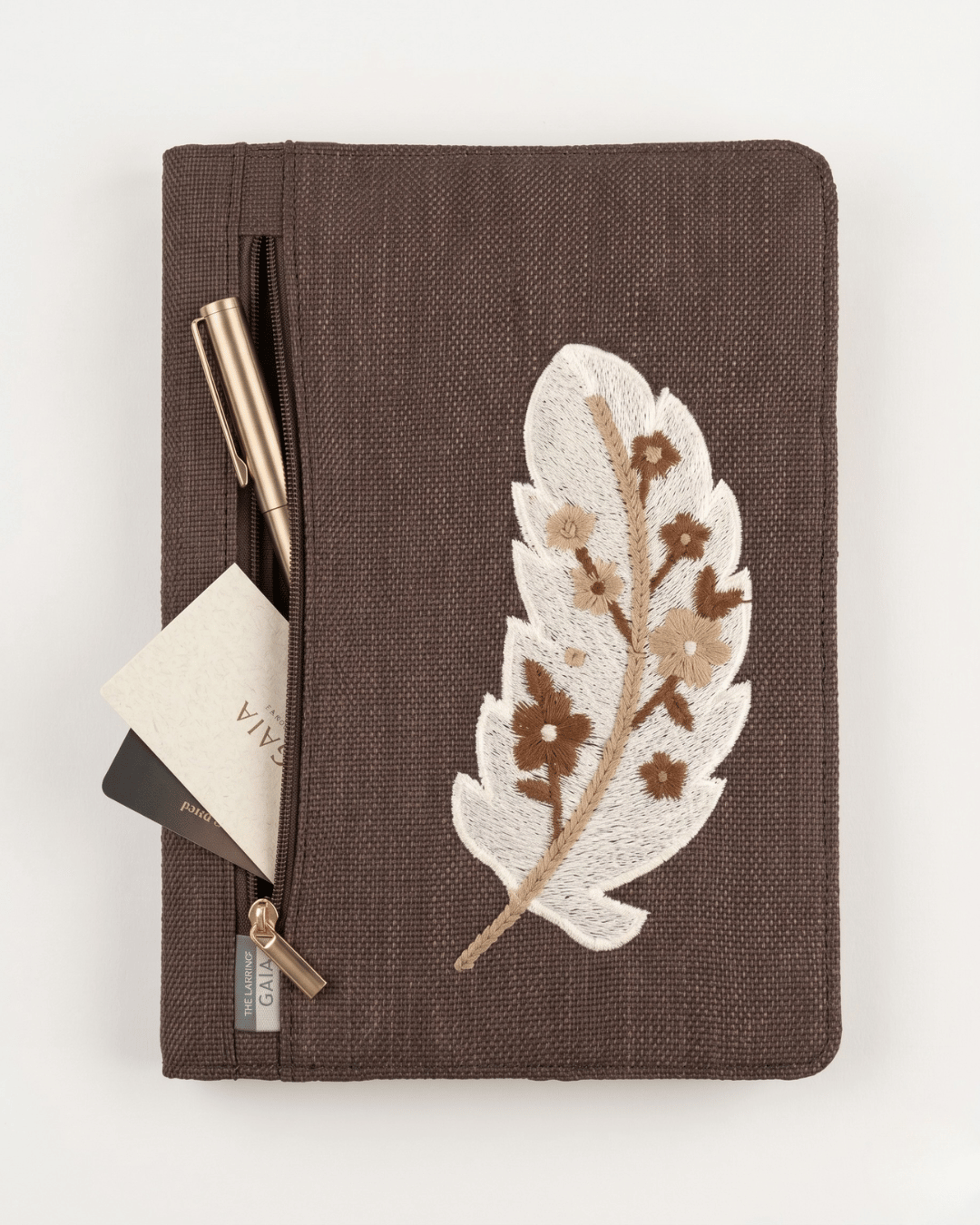 Hemp Diary Cover | Leaf Applique Design