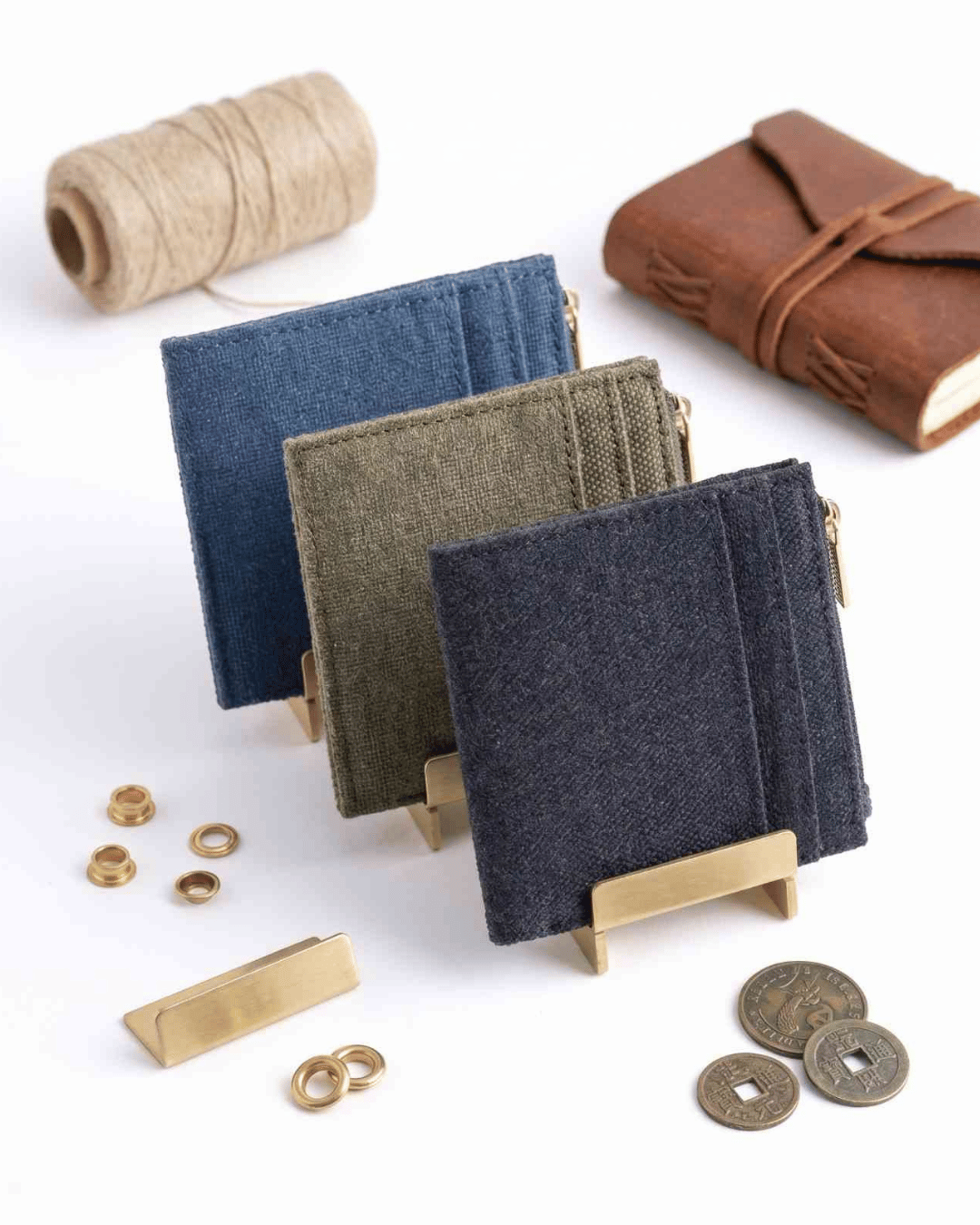 Hemp Men's Sleek Wallet with Coin Pocket