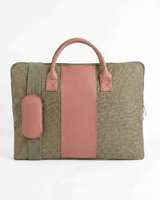 Hemp and PU Slim Laptop Bag