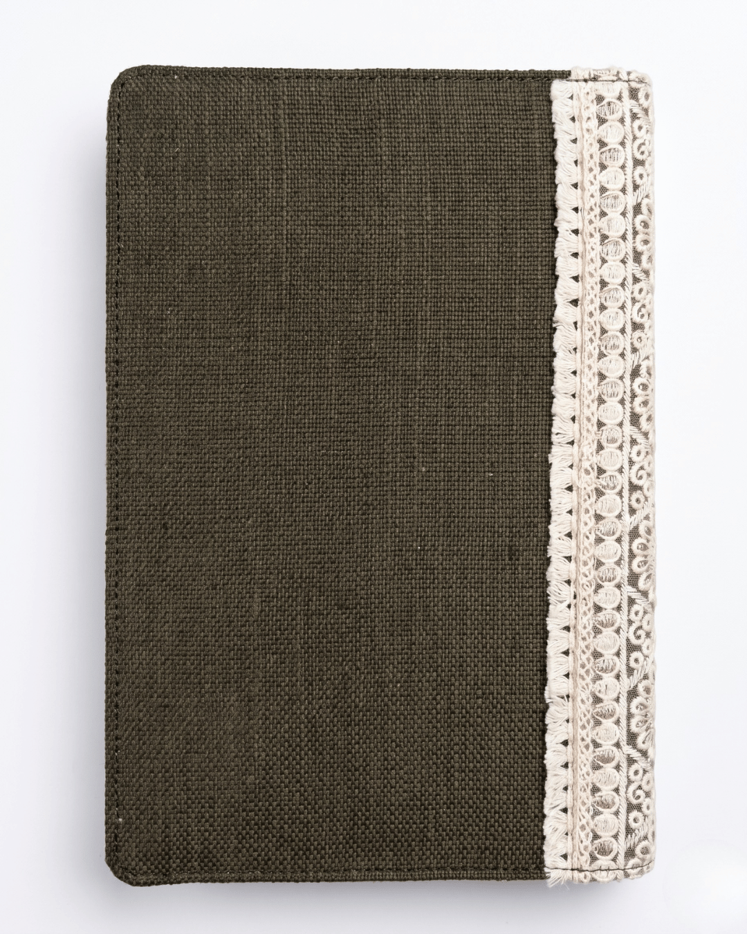 Hemp Diary Cover with Lace Detailing