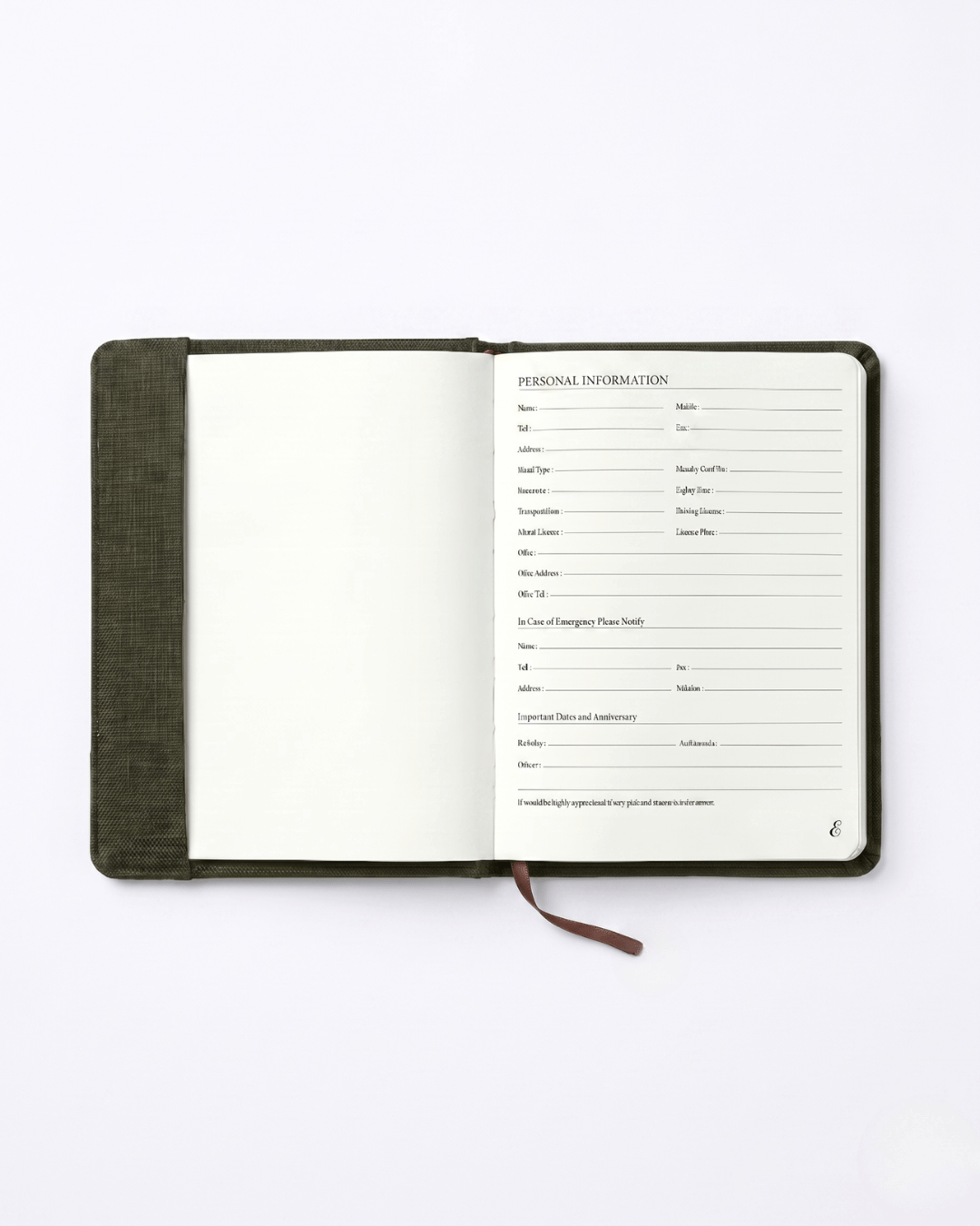 Hemp Diary Cover with Lace Detailing