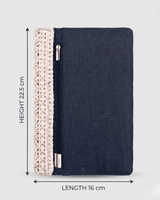Hemp Diary Cover with Lace Detailing